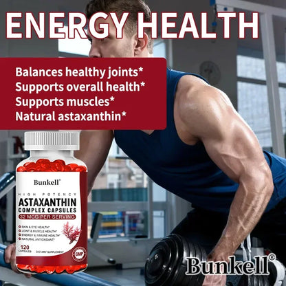 Astaxanthin 32 Mcg Supplement with EPA, DHA, Krill Oil, Supports Healthy Vision, Gut Health and Circulation, Strong Antioxidant