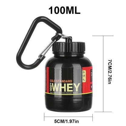 100/200ml Portable Protein Powder Supplement Container Lightweight Leakproof Storage Bottle