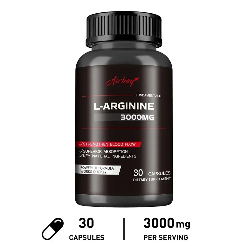 Pure L-Arginine Nitric Oxide Booster – Muscle Pumps, Circulation, Strength & Energy