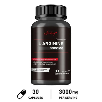 Pure L-Arginine Nitric Oxide Booster – Muscle Pumps, Circulation, Strength & Energy
