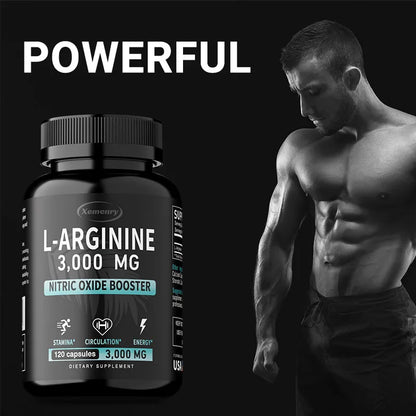 Extra Strength L-Arginine 3000mg – Maximum Nitric Oxide Booster for Vascularity, Muscle Growth & Endurance