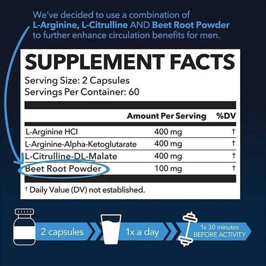 L-Arginine Nitric Oxide Complex – Endurance, Strength & Muscle Growth Formula