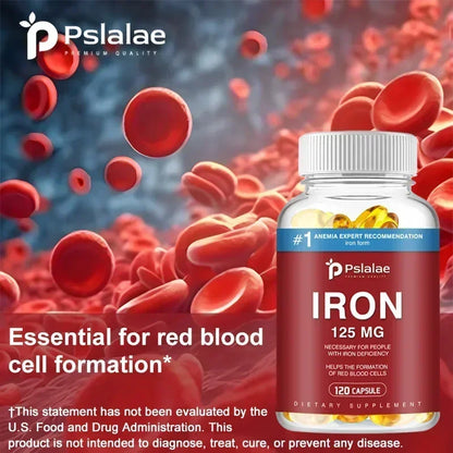 Iron Supplement 125mg - Maximize Absorption, Support Cellular Energy, and Promote Normal Red Blood Cell Production
