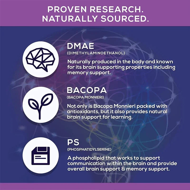 Garmtar Nootropic Brain Booster (DMAE, Bacopa & Phosphatidylserine) - Garmtar Pure Supplements