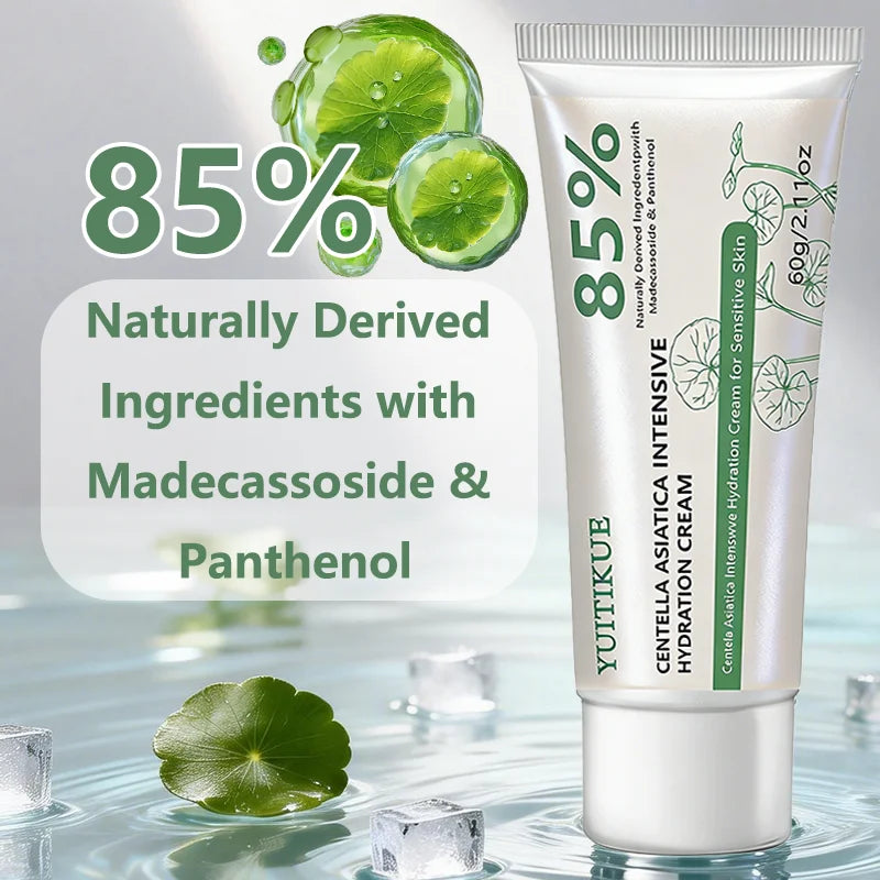 YUITIKUE Centella Asiatica Cream 85% Intensive Hydration Repair for Sensitive Skin with Panthenol 60g