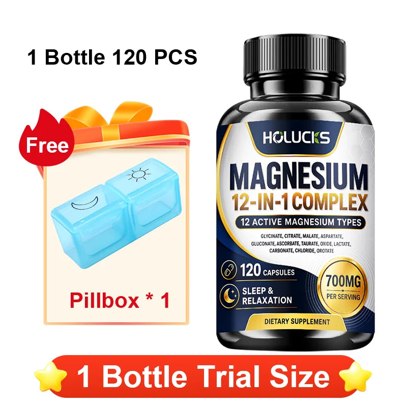 MagnaVital 7-in-1 Pure Magnesium Glycinate Complex – Muscle Recovery, Deep Sleep, Nerve Calming, Heart & Cognitive Memory Vitality