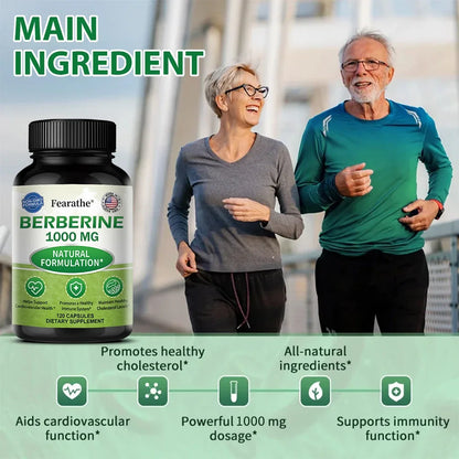 Berberine Supplement 1000 mg - Supports Heart Health, Immune System, GI Health, Cholesterol - Gluten Free, Dairy Free