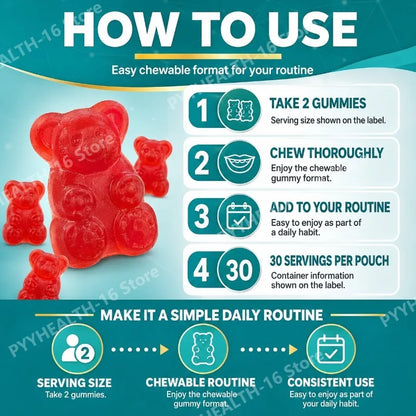 Kids Multivitamin Gummies with Omega 3 Magnesium Zinc Vitamin C D3 B12 Mixed Berry Flavor Daily Wellness Supplement 60 Gummies